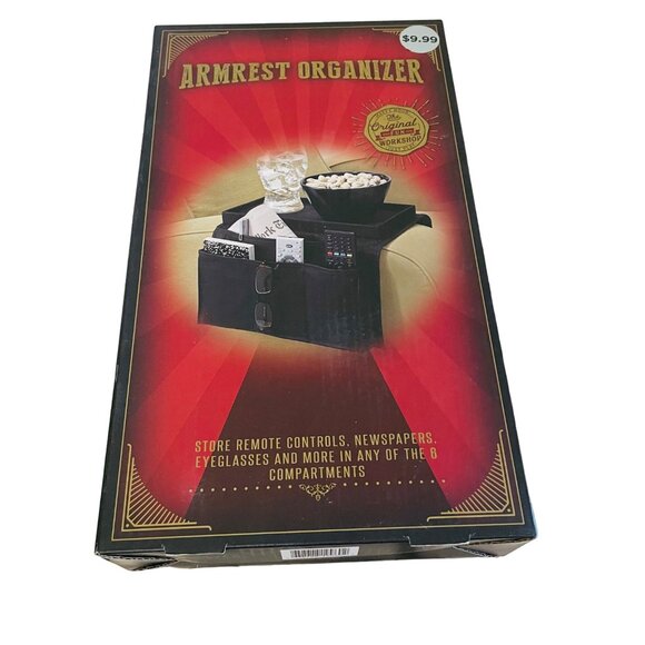 Armrest Organizer - Store Remotes Snacks & More Man Cave Essential 6 Compartment - Picture 5 of 6